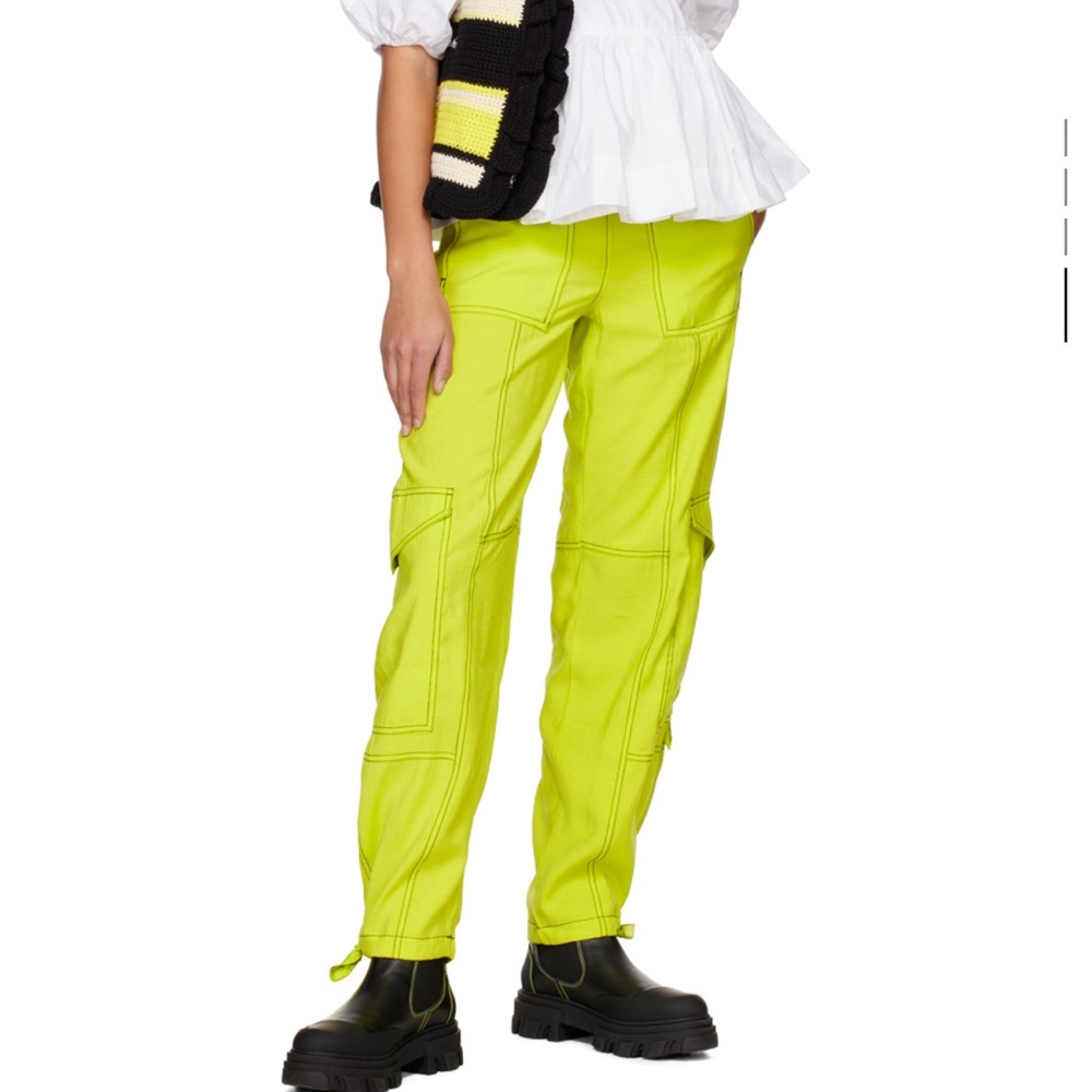 Ganni Yellow Sub High Wait Cargo Pants